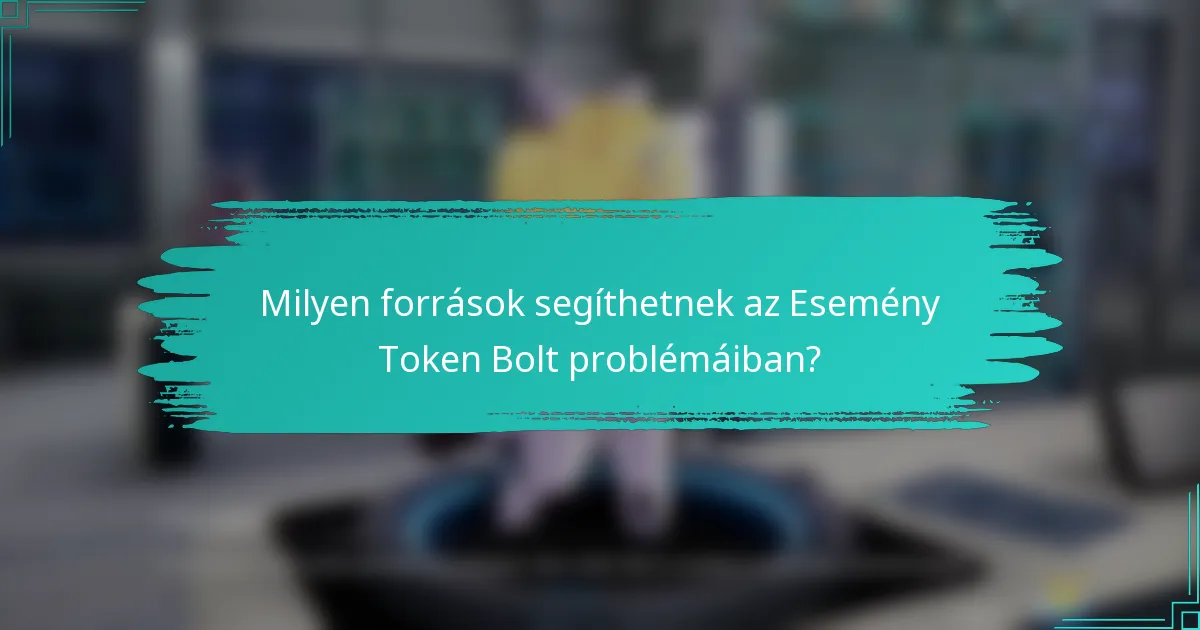 Milyen források segíthetnek az Esemény Token Bolt problémáiban?